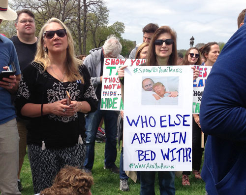 poster, who are you in bed with, tax-march